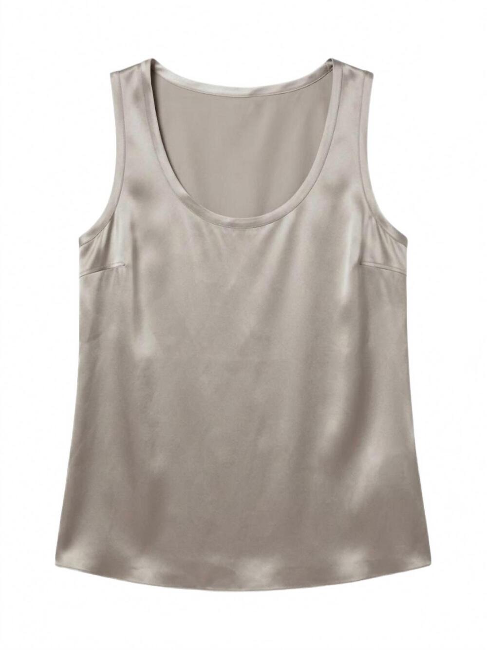 NEW BRUNELLO CUCINELLI women's stretch satin camisole top in champagne